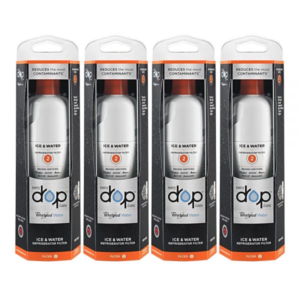 EDR2RXD1 Replacement Water Filter 2 for Whirlpool Refrigerator Water Filter  2 EDR2RXD1 and EveryDrop Filter 2 EDR2RXD1 W10413645A W10413645(Pack of 4)  